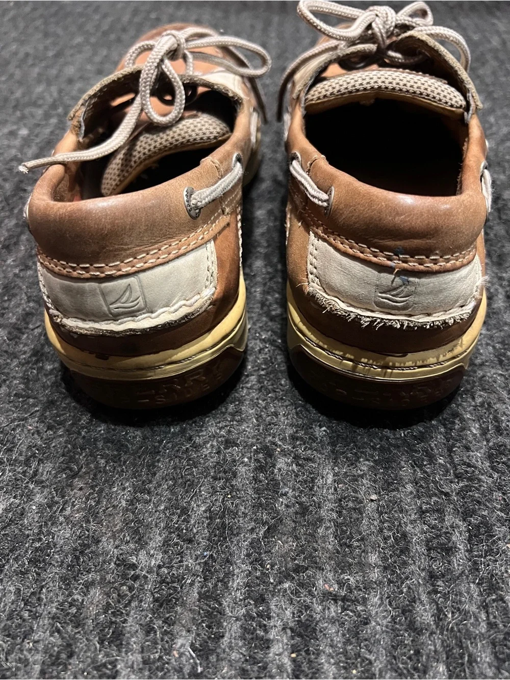 Sperry Top-Sider Men’s Leather Boat Shoes Brown Lace Up Casual Size 8M